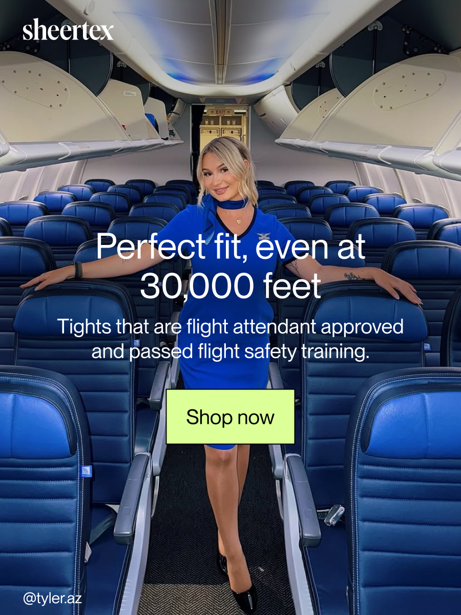 Perfect fit, even at 30,000 feet. Tights that are flight attendant approved and passed flight safety training. [Shop now]
