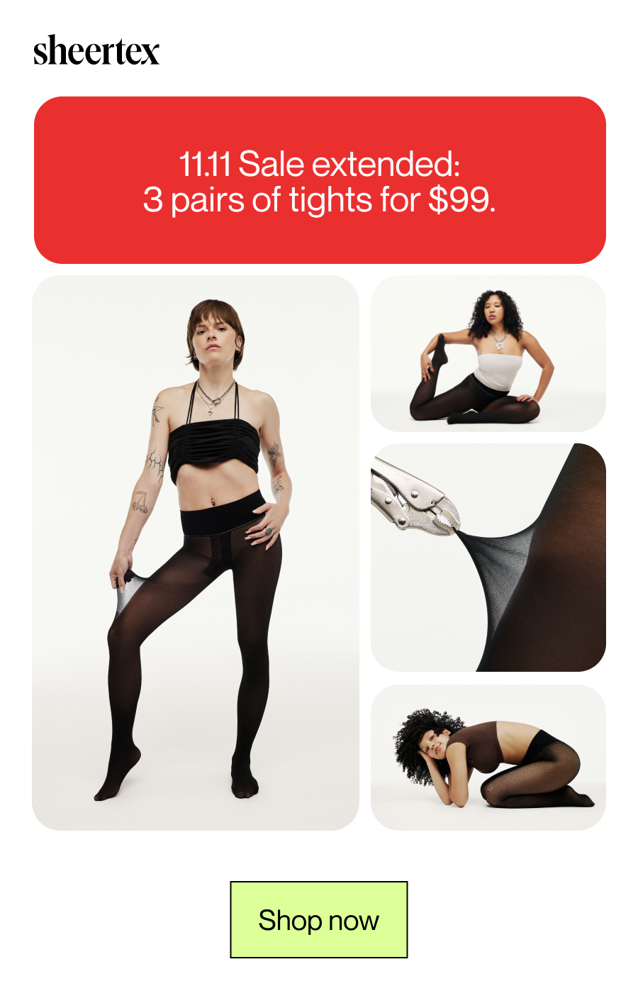 3 pairs of tights for $99
