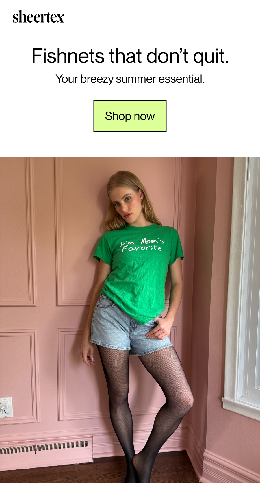 Fishnets that don't quit. Your breezy summer essential. [Shop now]