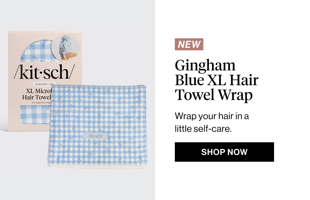 Gingham Blue XL Hair Towel Wrap