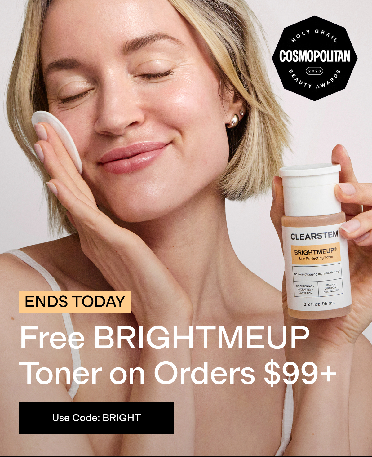 Use code: BRIGHT for a free BRIGHTMEUP Toner