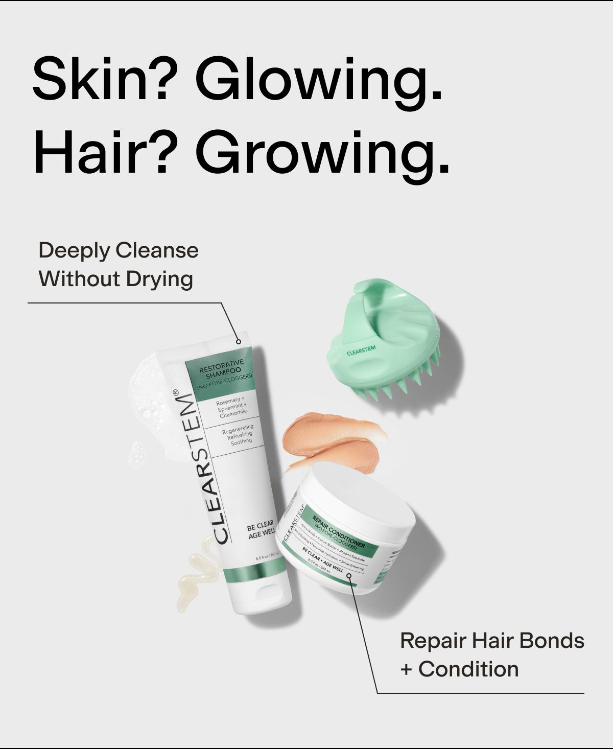 Skin Glowing hair Growing