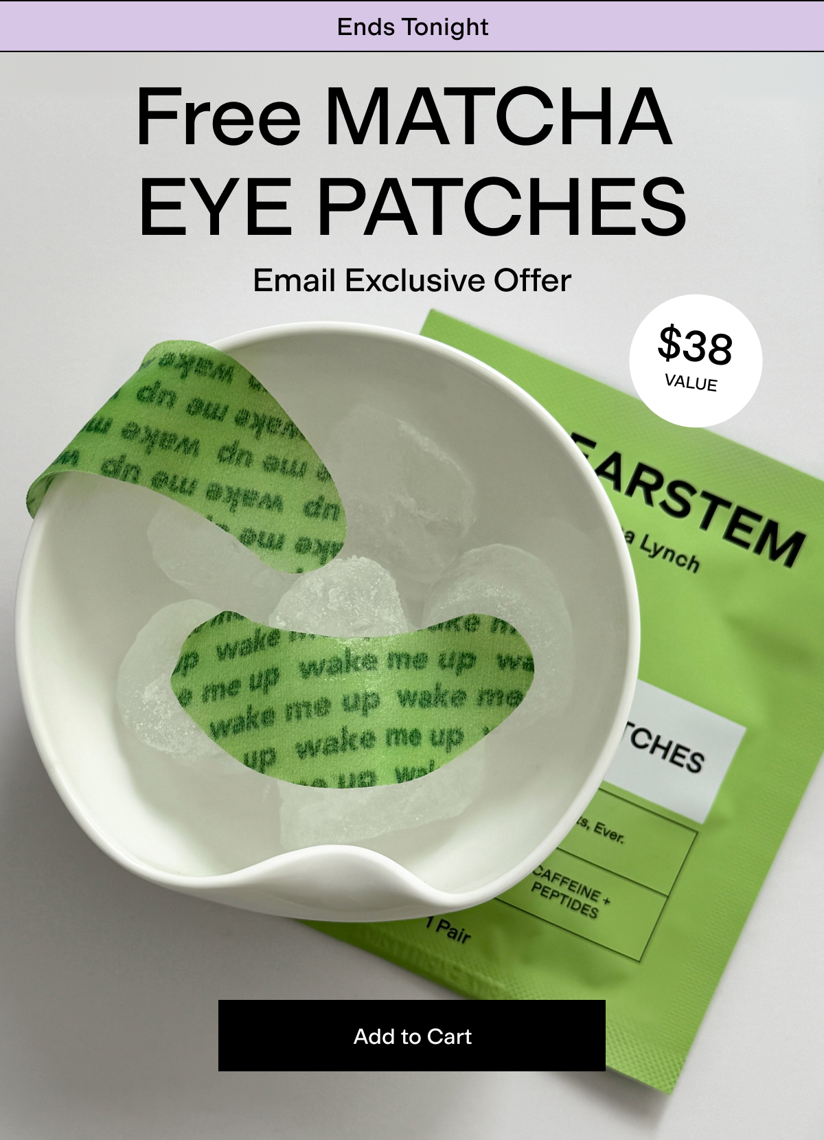 Free matcha eye patches on orders over $75