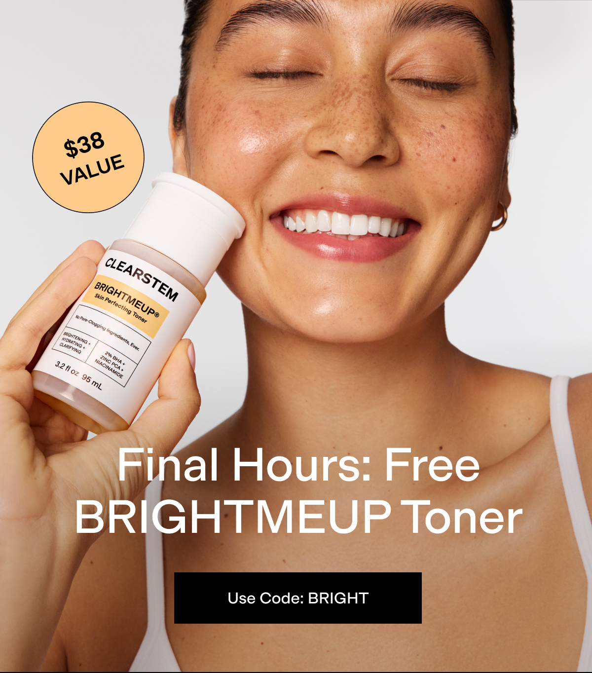 Final hours: Free BRIGHTMEUP toner 