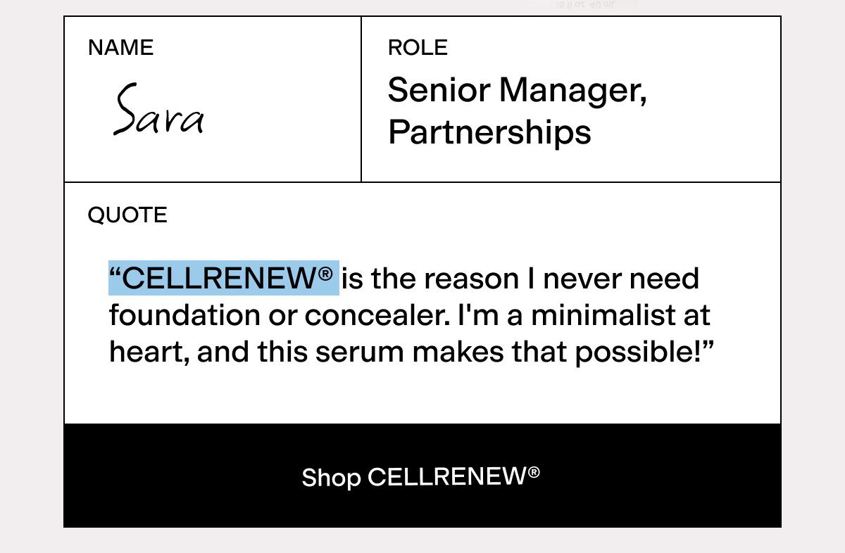 Shop Sara's fave - CELLRENEW