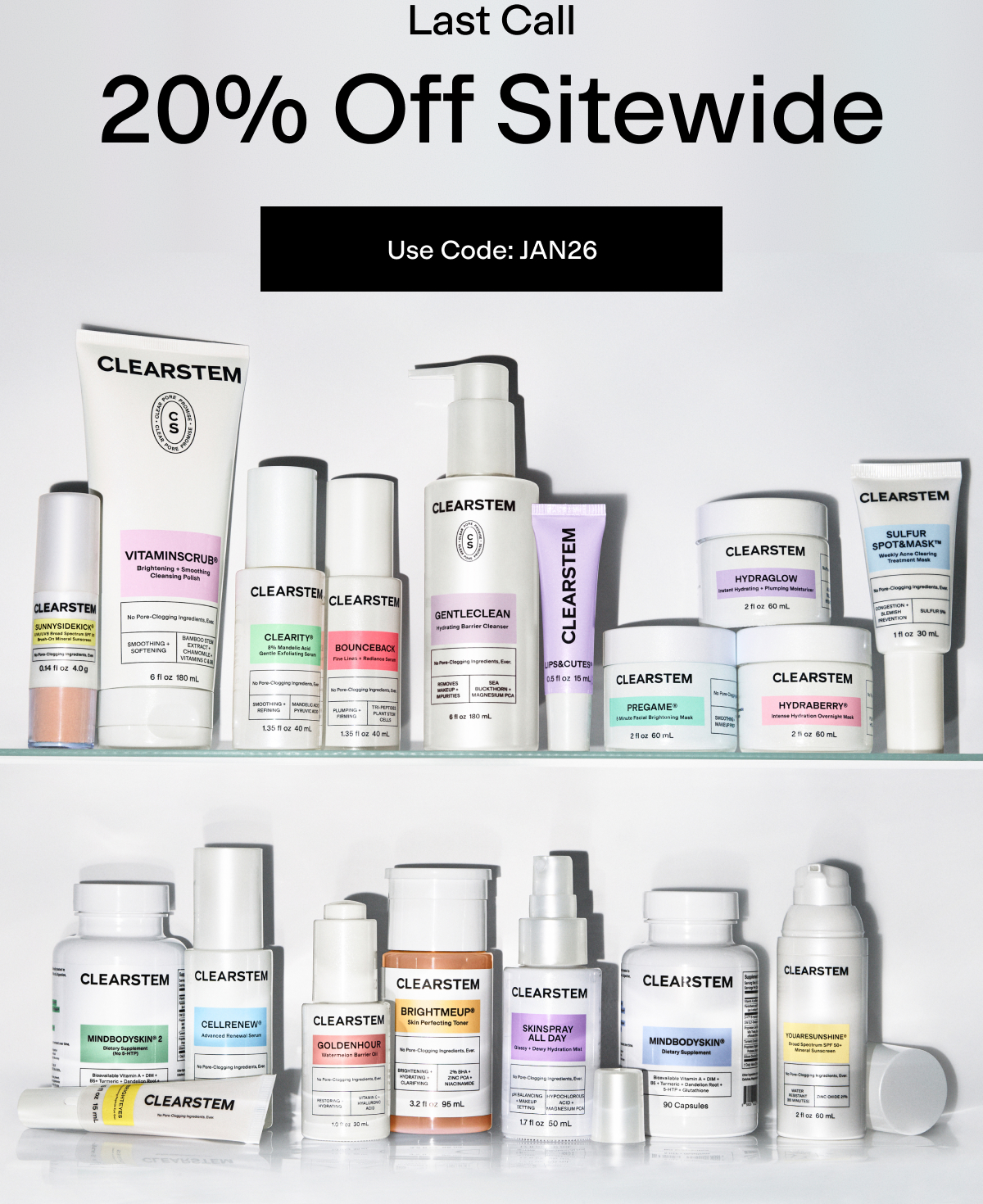 Last call - 20% off sitewide