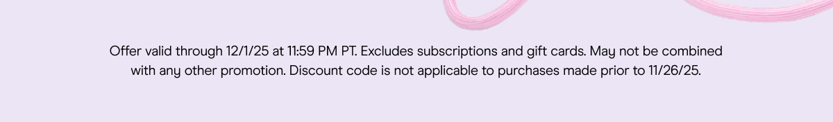 offer through 12/1/25