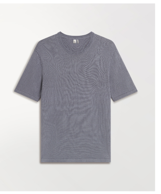 Silk-Cotton Fine Knit T-Shirt