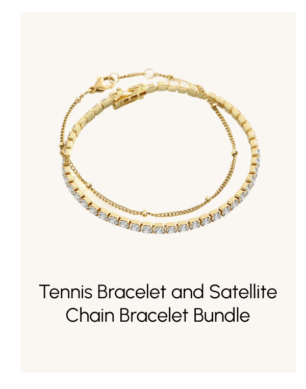 Tennis Bracelet and Satellite Chain Bracelet Bundle