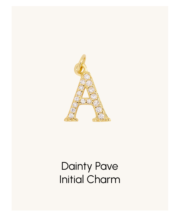 Dainty Pave Initial Charm