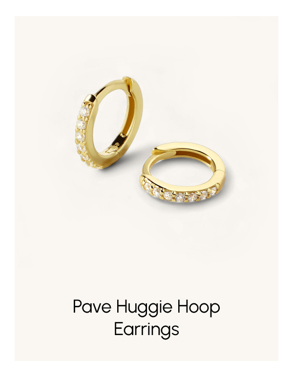 Pave Huggie Hoop Earrings