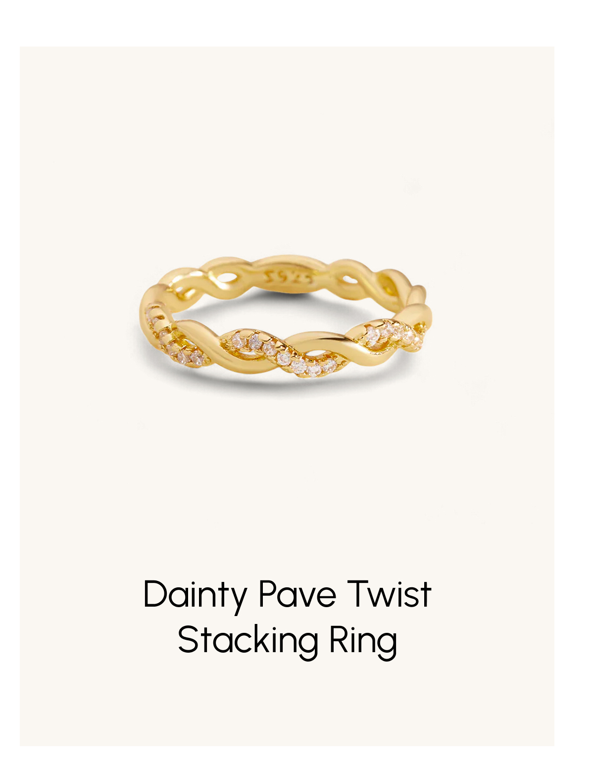 Dainty Pave Twist Stacking Ring