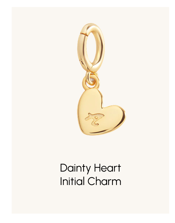 Dainty Heart Initial Charm