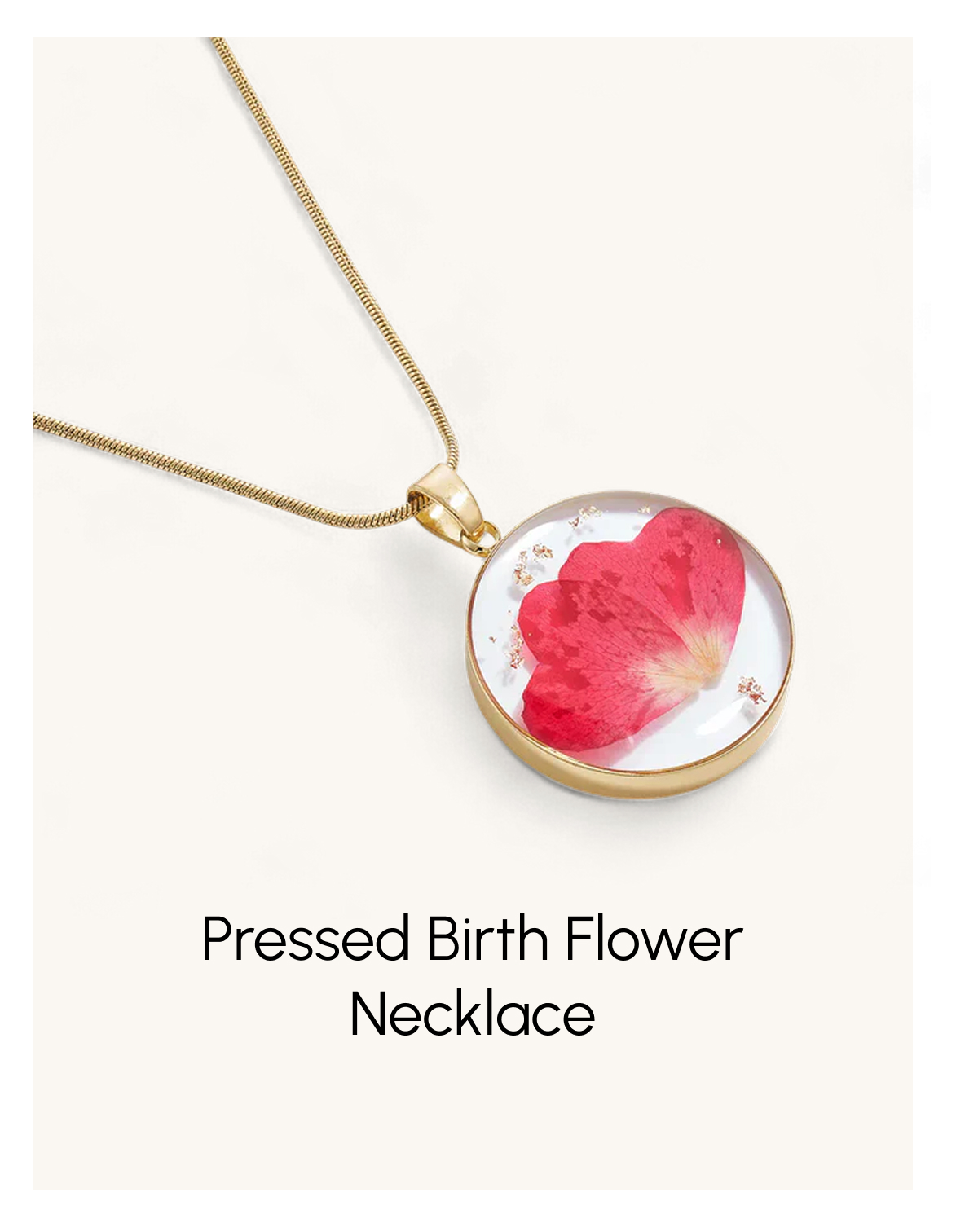 Pressed Birth Flower Necklace