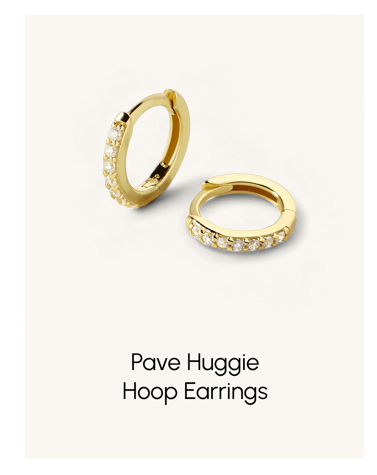 Pave Huggie Hoop Earrings