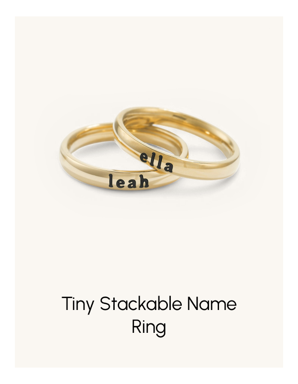 Tiny Stackable Name Ring