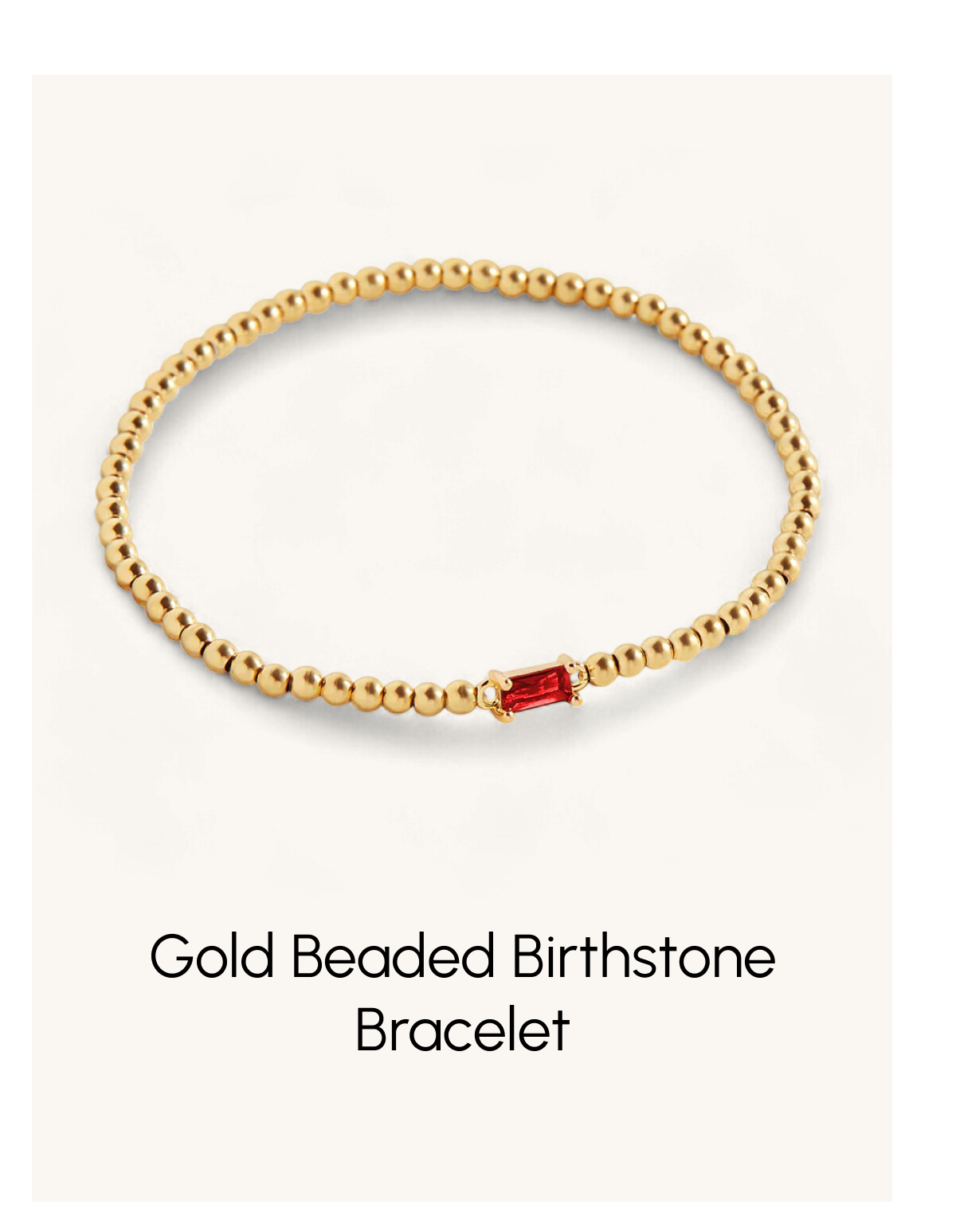 Gold Beaded Birthstone Bracelet