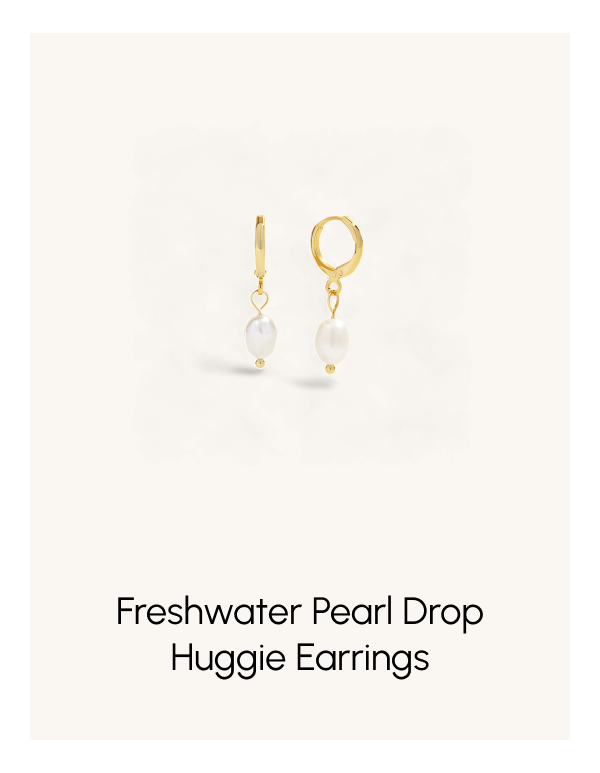 Freshwater Pearl Drop Huggie Earrings
