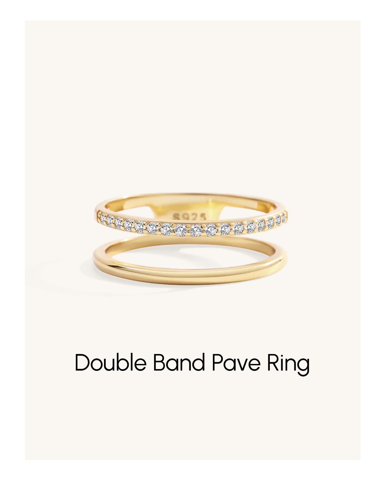 Double Band Pave Ring
