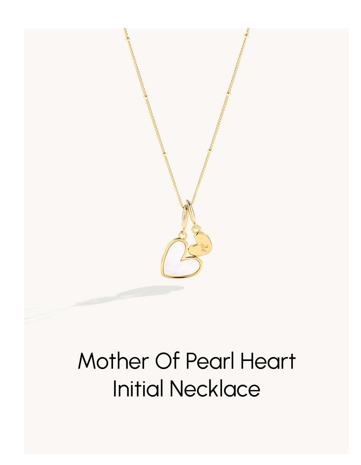 Mother Of Pearl Heart Initial Necklace