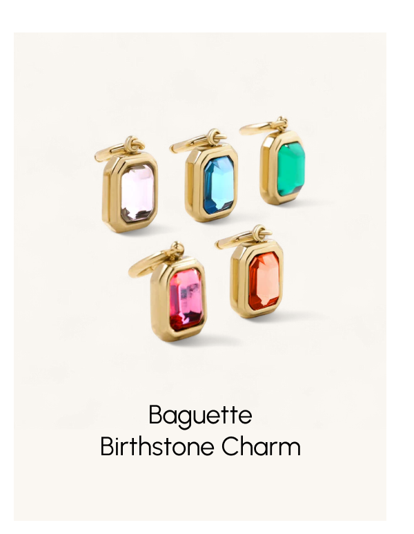 Baguette Birthstone Charm