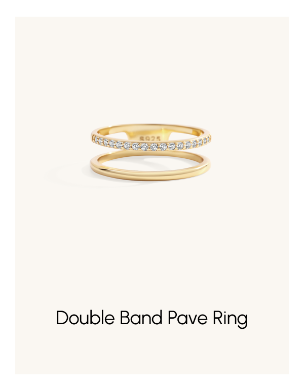 Double Band Pave Ring
