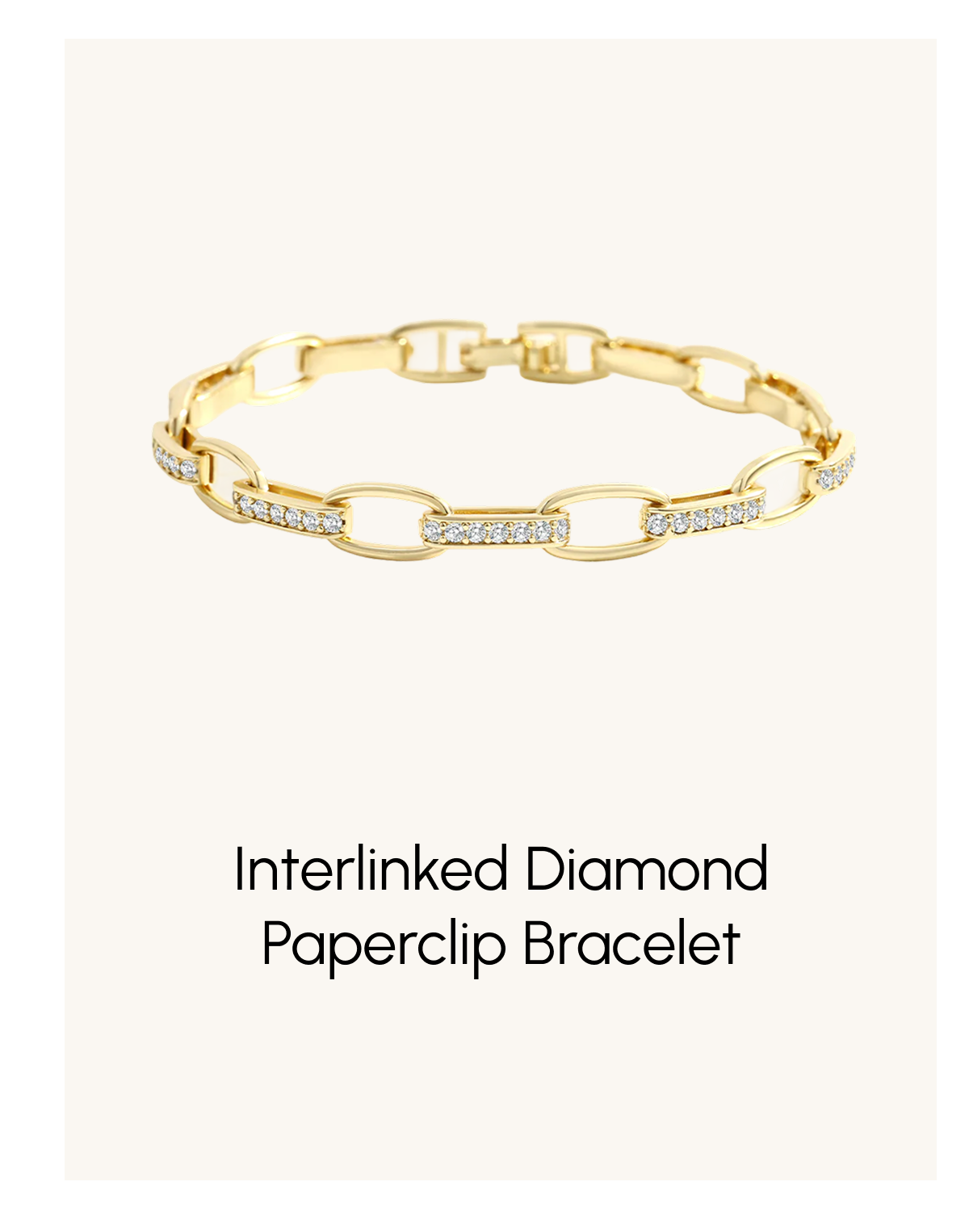 Interlinked Diamond Paperclip Bracelet