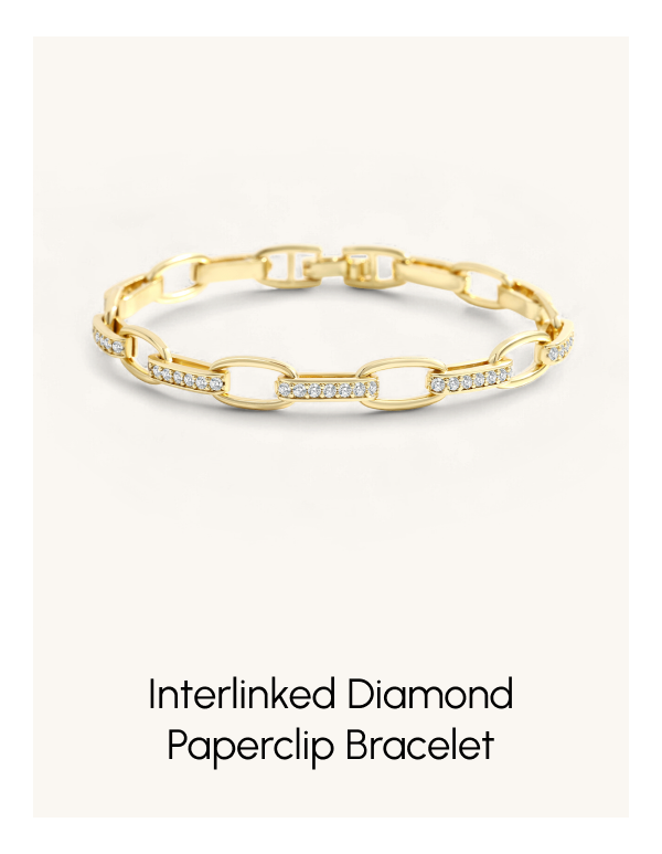 Interlinked Diamond Paperclip Bracelet