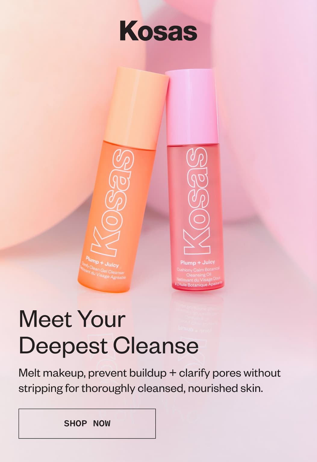 Melt makeup, prevent buildup + clarify pores without stripping for throughly cleansed, nourished skin.