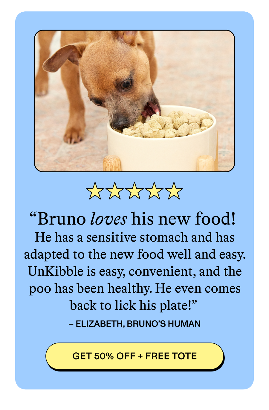 Bruno Loves His New Food!