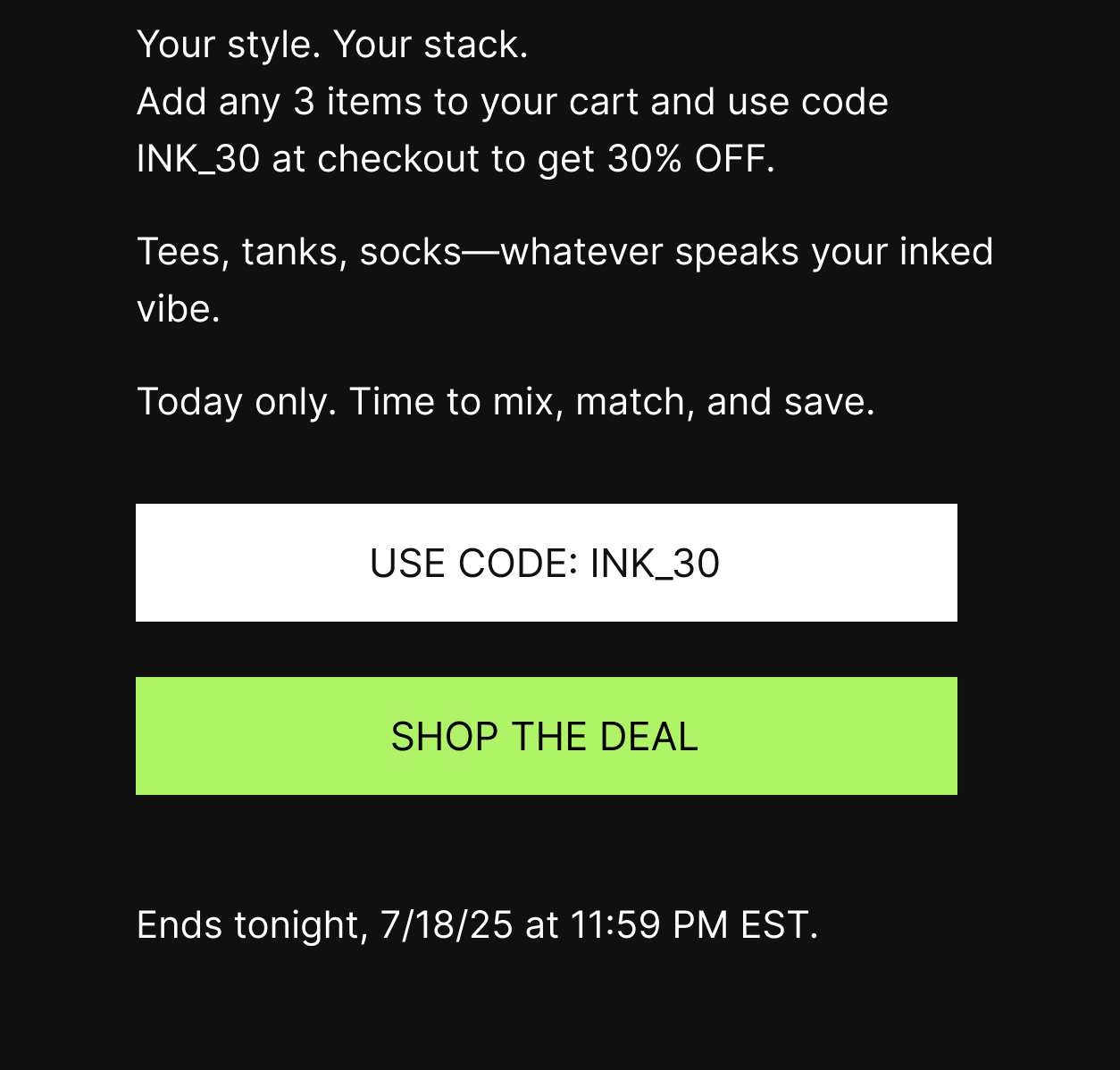 SHOP THE DEAL. ENDS TONIGHT!