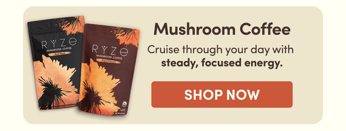 Mushroom Coffee | Cruise through your day with steady, focused energy. | SHOP NOW