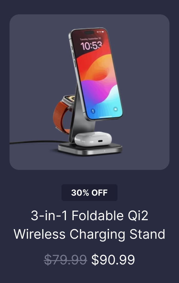 3-in-1 Foldable Qi2 Wireless Charging Stand