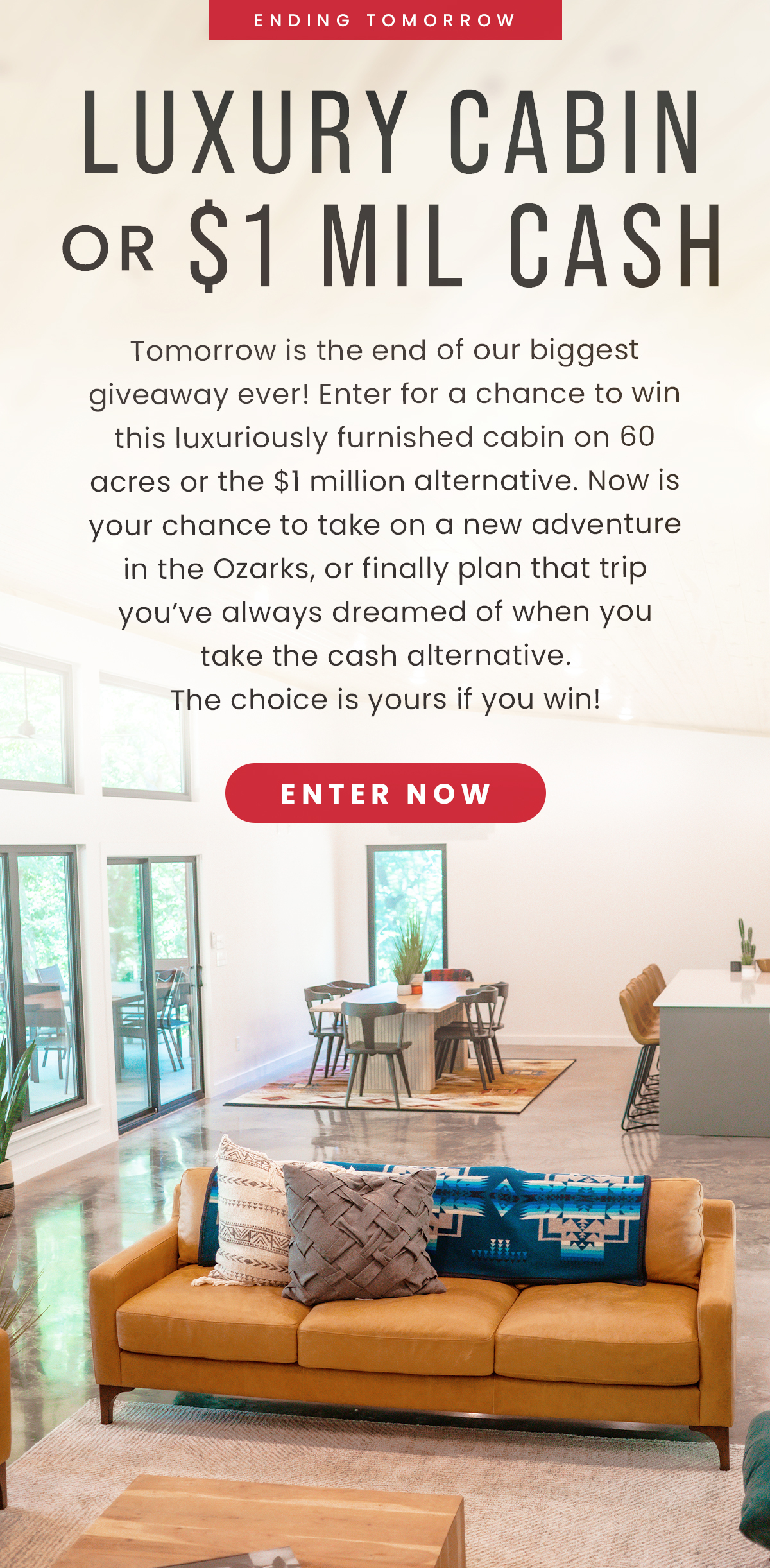 Win this Ozark Cabin - Enter Now