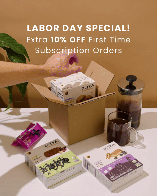 Stock up with Olyra Snacks - 10% off subscription order!