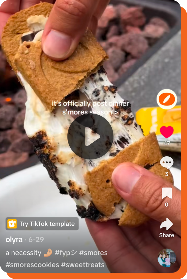 Watch Olyra S'more Recipe on Tiktok