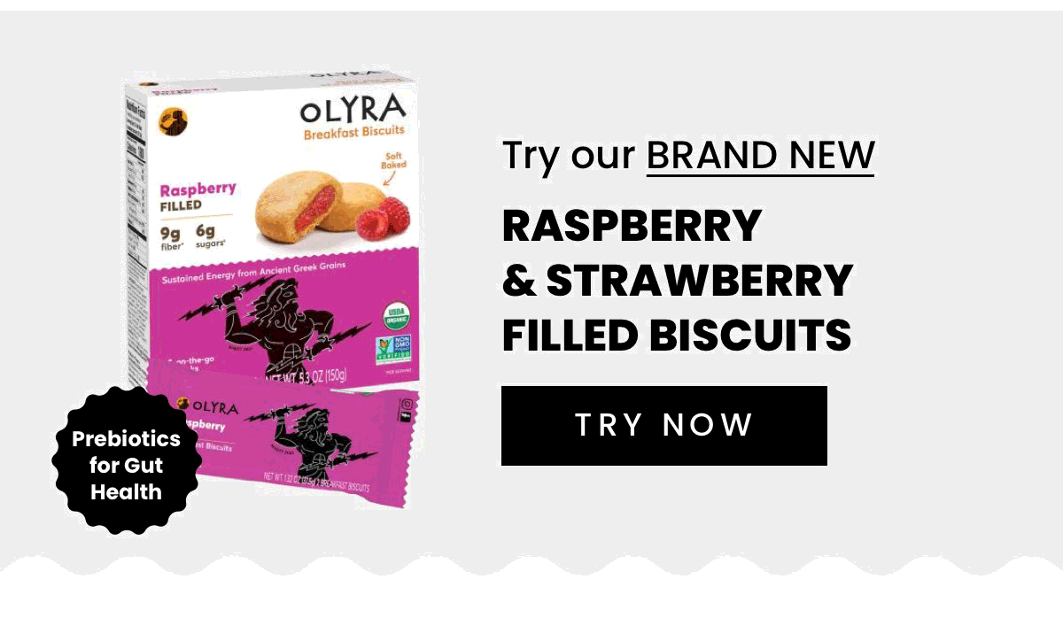Try out brand new raspberry & strawberry filled biscuits; With prebiotics for gut health
