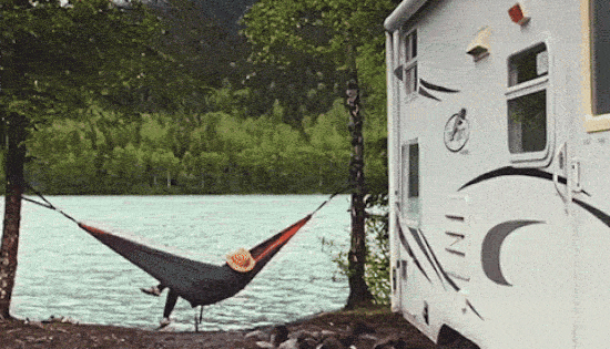 Camping and road-trip animation