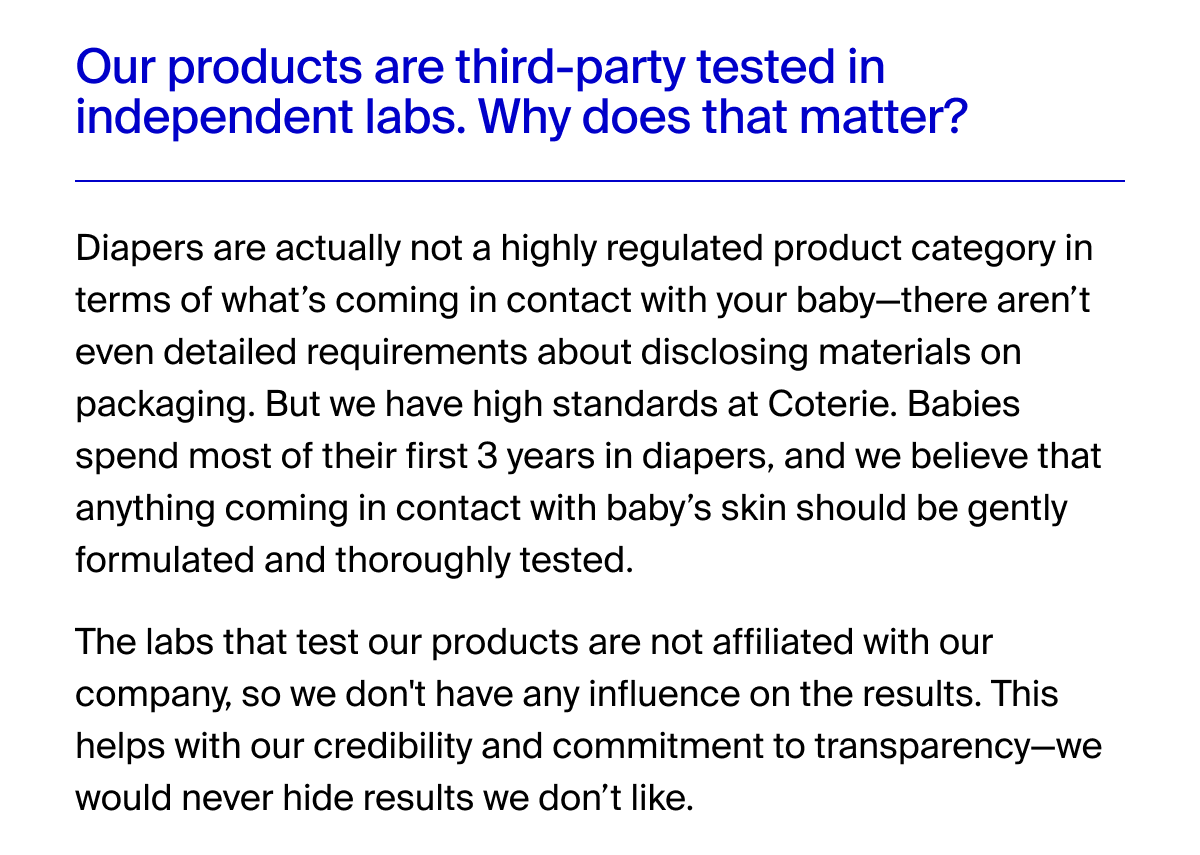 Our products are third-party tested in independent labs. Why does that matter?