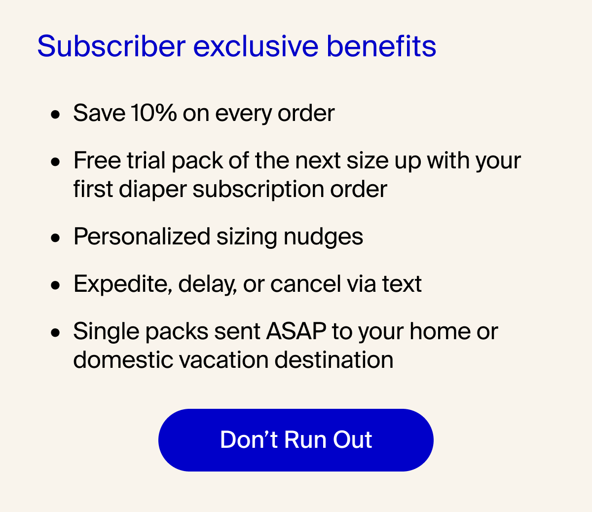 Subscriber exclusive benefits