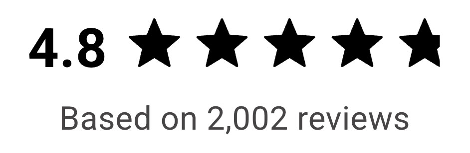 Rating of 4.8 - based on 2,002 reviews