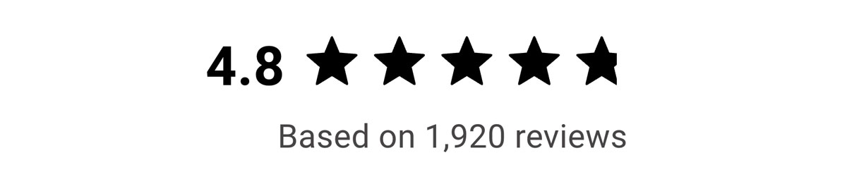 Rating of 4.8 - based on 1,920 reviews
