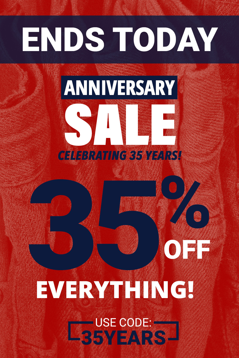Anniversary Sale - 35% off everything using code 35YEARS