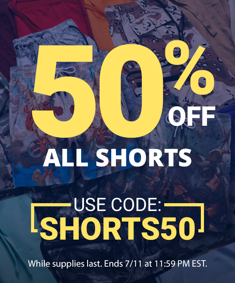 50% off all shorts! Use code: SHORTS50