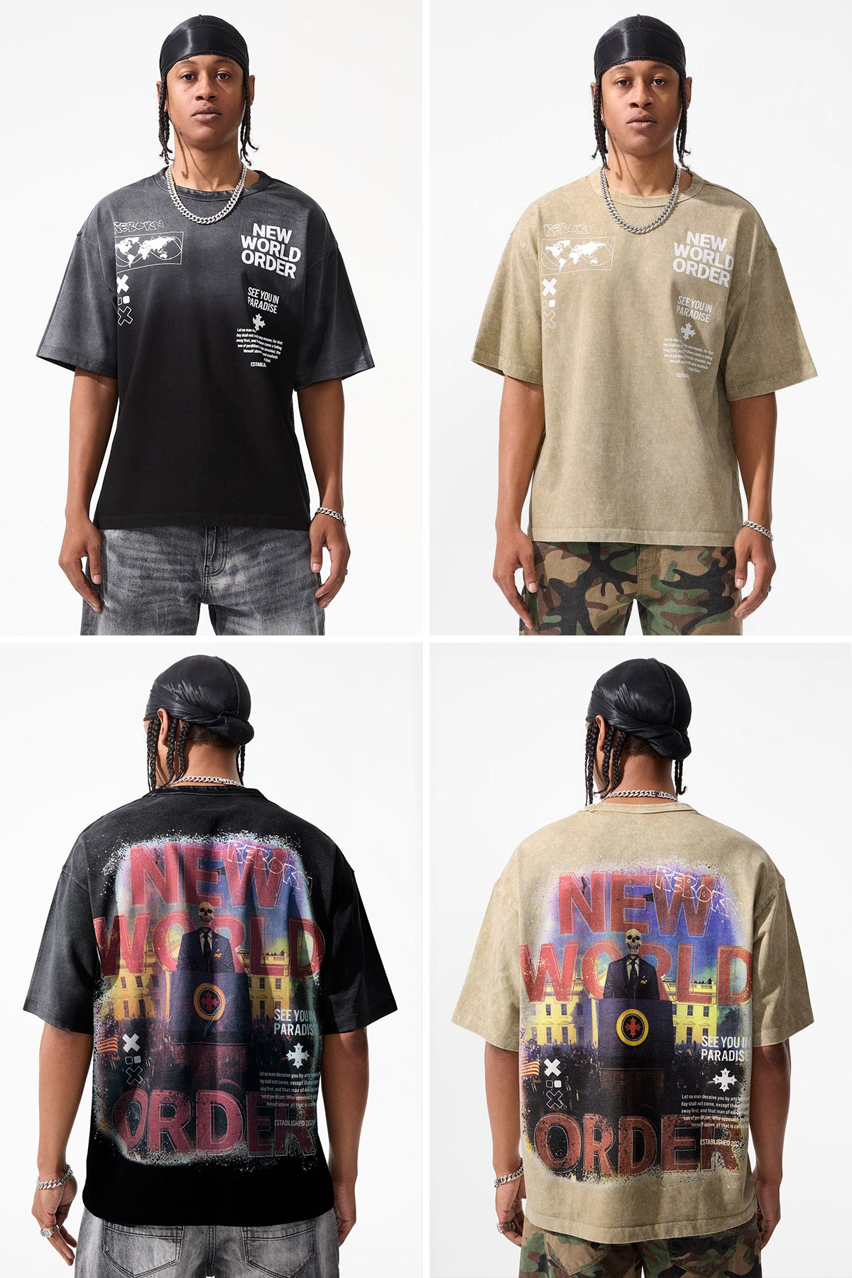 NEW WORLD ORDER CROPPED BOXY T-SHIRT