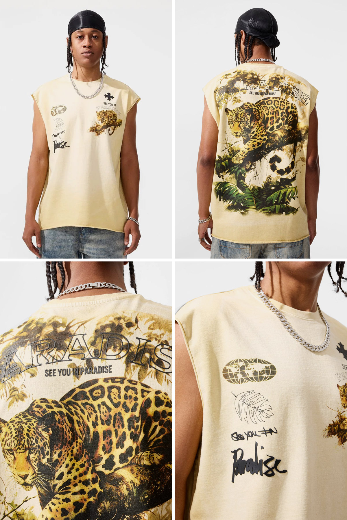 THE PROWL CUT OFF T-SHIRT (LIGHT KHAKI)