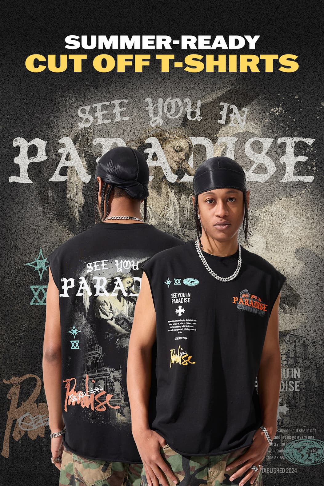 Summer-ready cutoff t-shirts