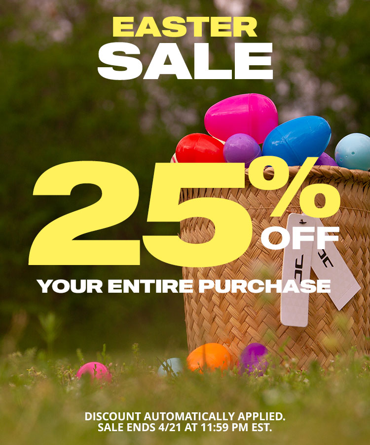 Easter Sale: 25% off your entire purchase. Discount applied automatically.