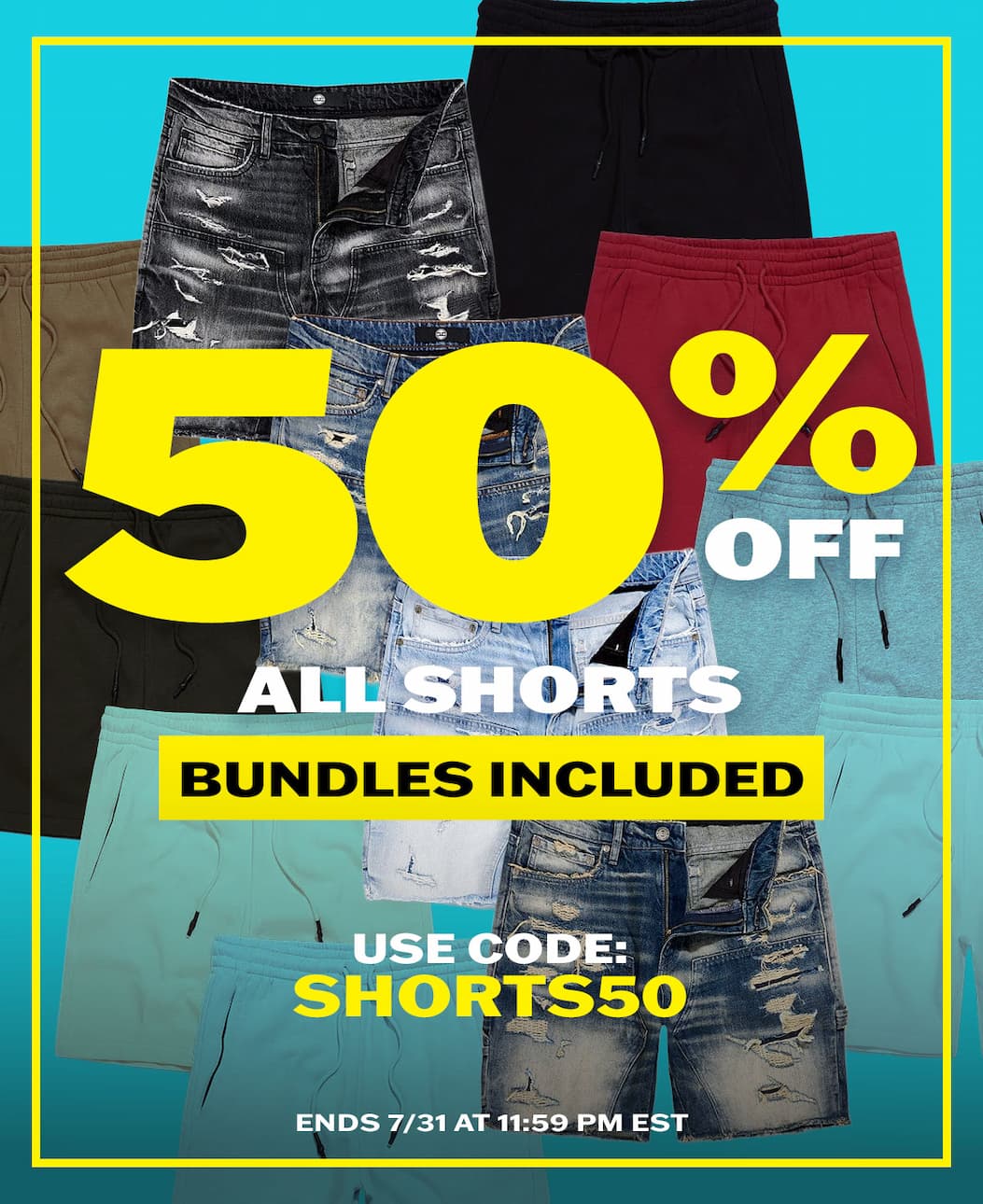 50% off all shorts with code SHORTS50.
