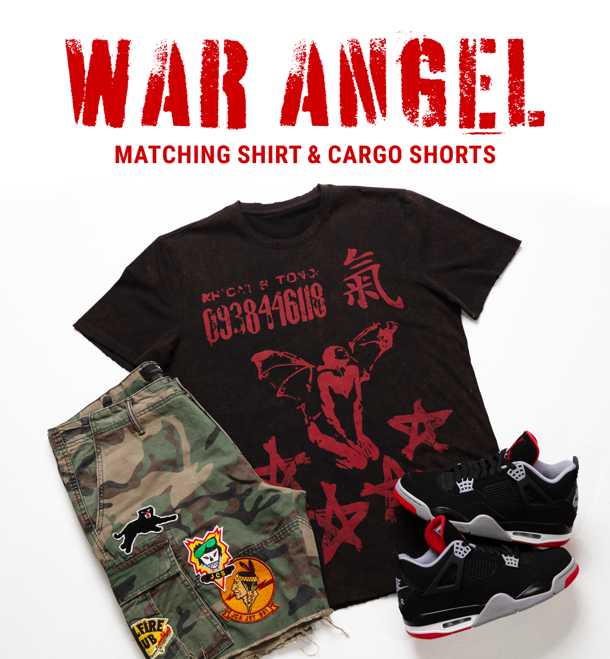 War Angel - Matching Shirt & Cargo Shorts